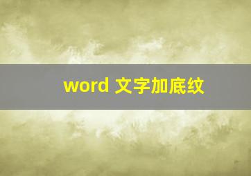 word 文字加底纹